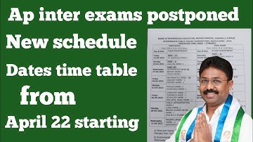 Ap inter time table 2022 | Ap inter exams new dates time table | AP Inter exams 2022 New time table