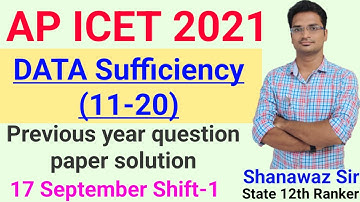 AP ICET 2021 Data Sufficiency (Q11 - Q20) Previous year paper solutions | Shift-1| ssc telugu