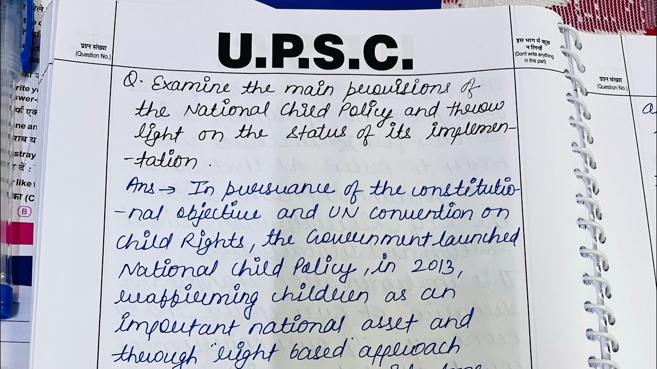 National Child Policy Answer writing ias upsc upscaspirents 