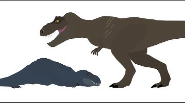 Pivot Rexy (Ready Player One) vs Vastatosaurus Rex (King Kong) Animation #pivotanimator #dinosaur