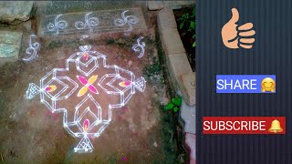 Garuda jayanthi special 11×1 dots kolam/pandaga muggulu/festive rangoli/aadivelli