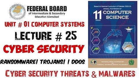 Lecture 25: cyber security| cyber security threats| Ransomware| Trojans| DoS & DDoS attack