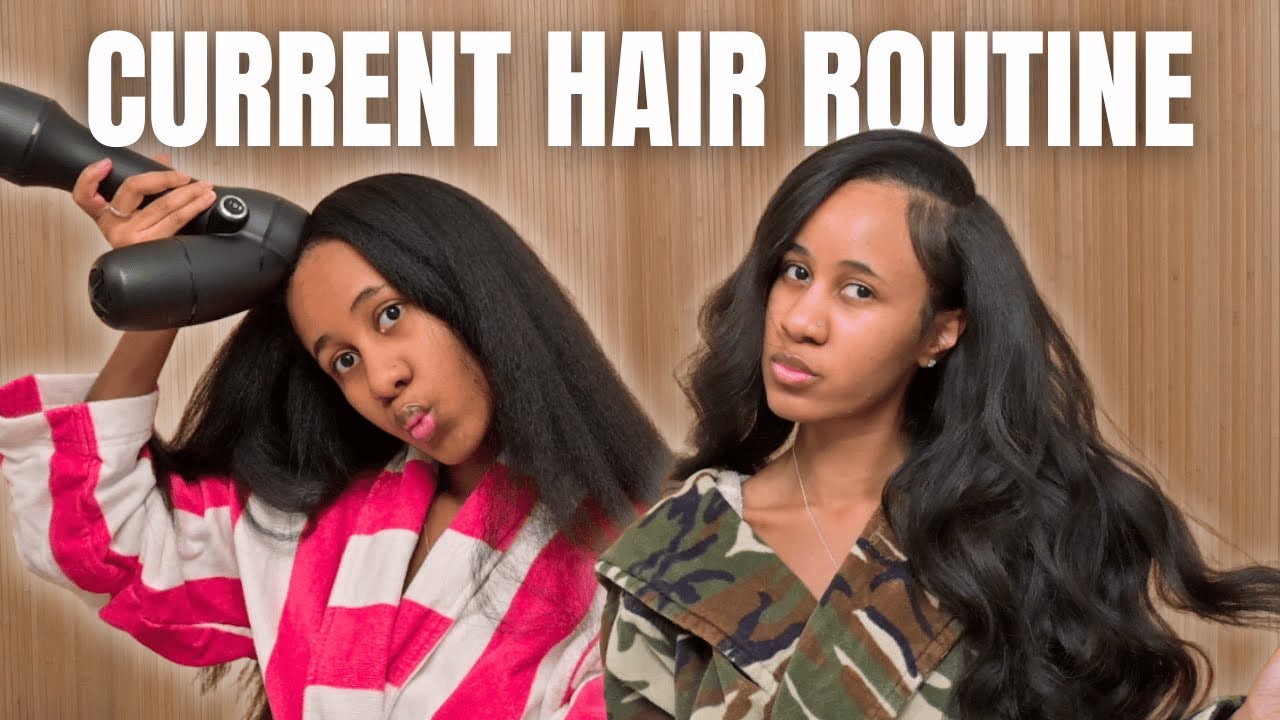 MY CURRENT HAIR ROUTINE FROM START TO FINISH - YouTube