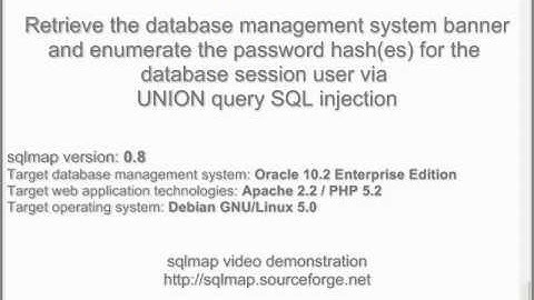Official sqlmap video demonstration 2