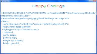 Html Anchor Based Tab