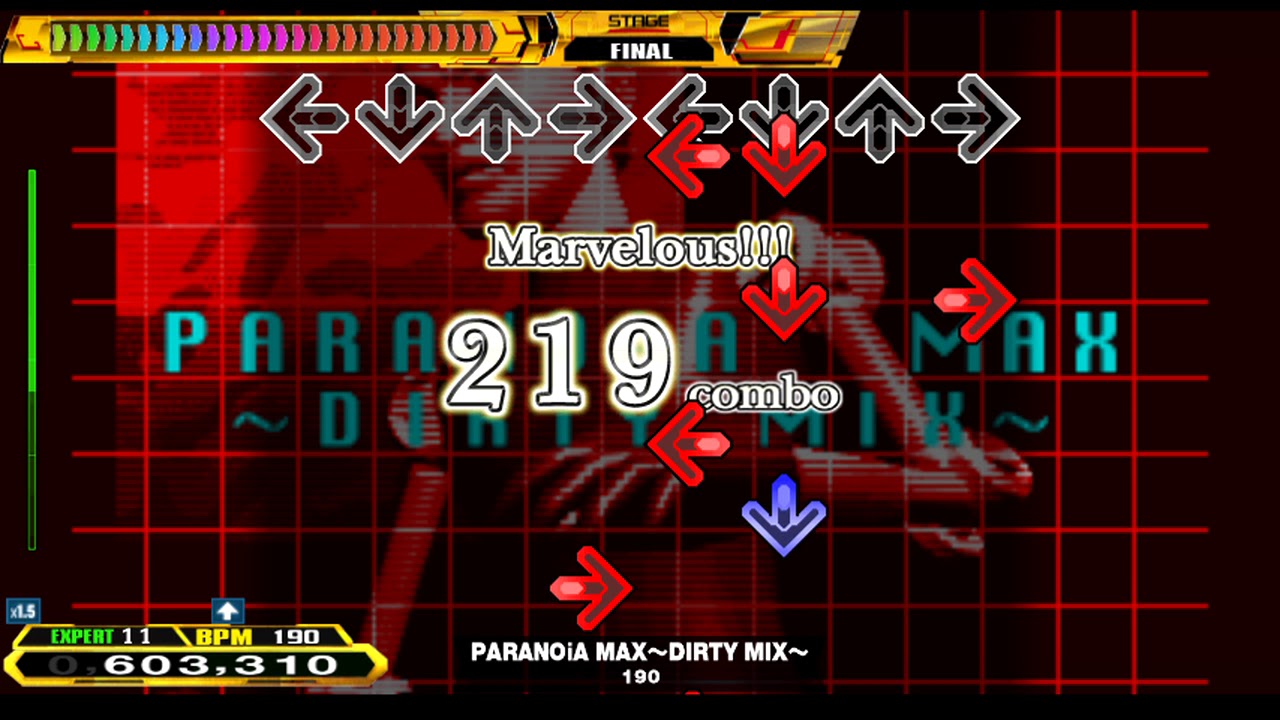 DDR 2nd】 PARANOiA MAX ~DIRTY MIX~ [DOUBLE EXPERT] 譜面確認＋