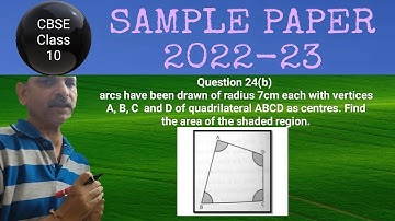 arcs have been drawn of radius 7cm each with vertices A, B, C  and D of quadrilateral ABCD as centre