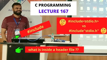 C PROGRAMMING LECTURE 167 #include PREPROCESSOR DIRECTIVE IN C by MOHIT JAIN