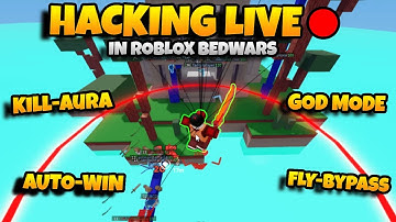 Hacking on roblox bedwars Live! (Until I get banned)