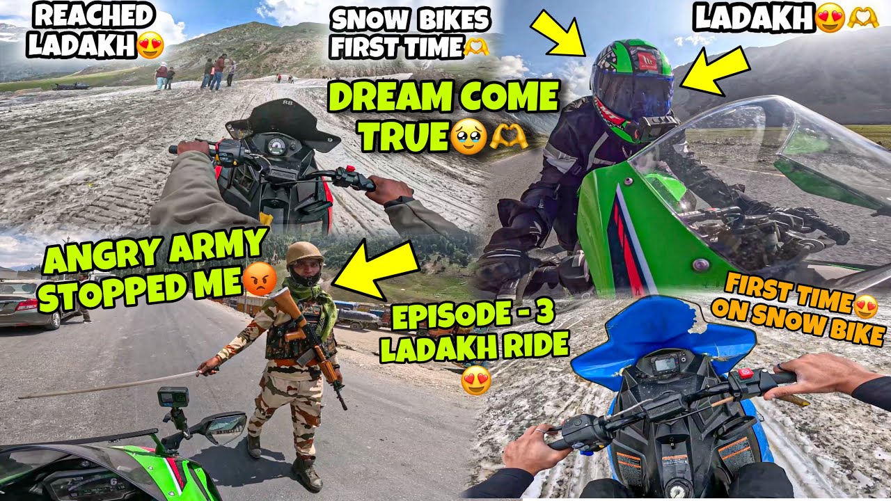 First Vlog😍 on Snow Bike | Army Stopped me on Ladakh Ride😡 Episode -3  Preparation for Ladakh Ride