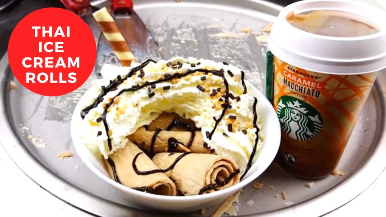 THAI ICE CREAM ROLLS Starbucks Coffee - How to make Starbucks Coffee