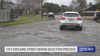 How does Corpus Christi select streets for repair?