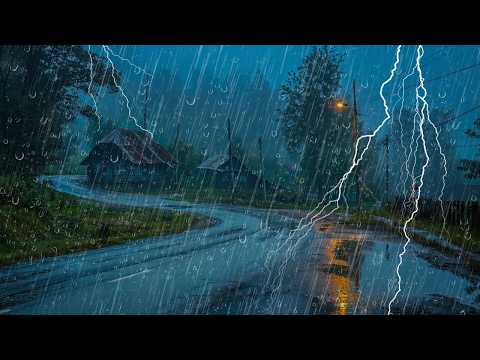 Despídete del Insomnio con Lluvia Fuerte y Truenos – Sonidos para Dormir Toda la Noche