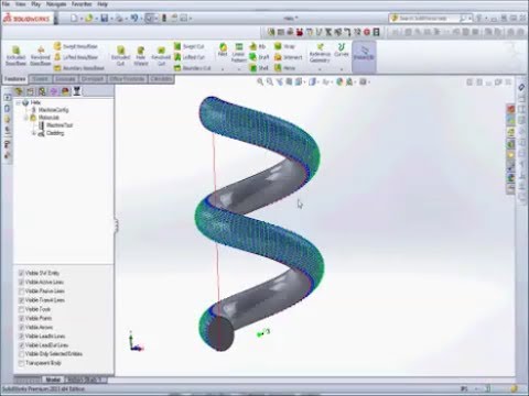 SolidWorks - MoDusCAM - Helix Cladding Cad-To-Motion - YouTube