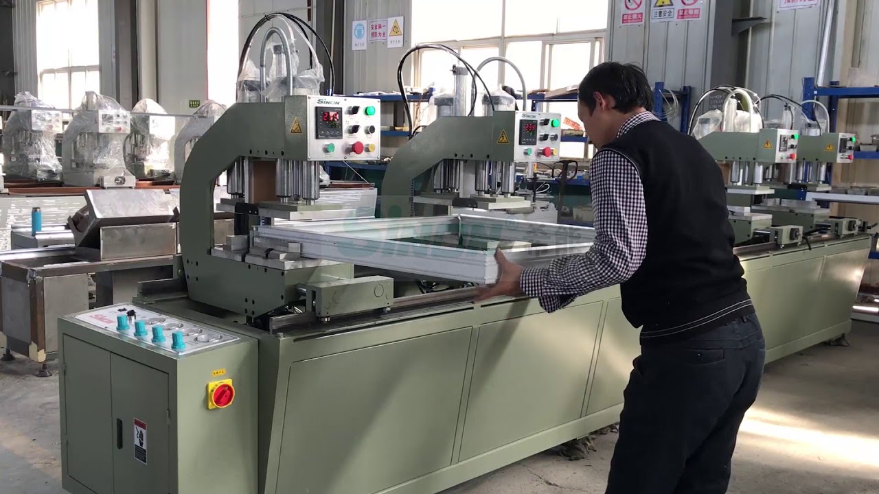 Four head UPVC window and door welding machine YouTube