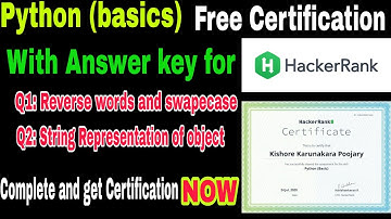 HackerRank free Certification | python (Basics) Certification | Free Certificate