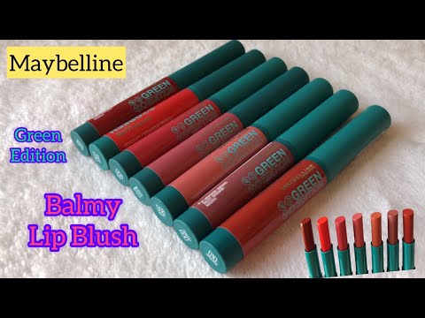 Maybelline Green Edition Balmy Lip Blush 2022 | Lip Swatches - YouTube