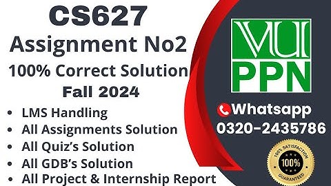 CS627 Assignment 2 100% Correct Solution Fall 2024 CS627 Assignment 2  Solution 2024 #cs627