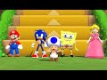 Mario party 9 step it up  mario vs sonic vs spongebob vs peach master cpu