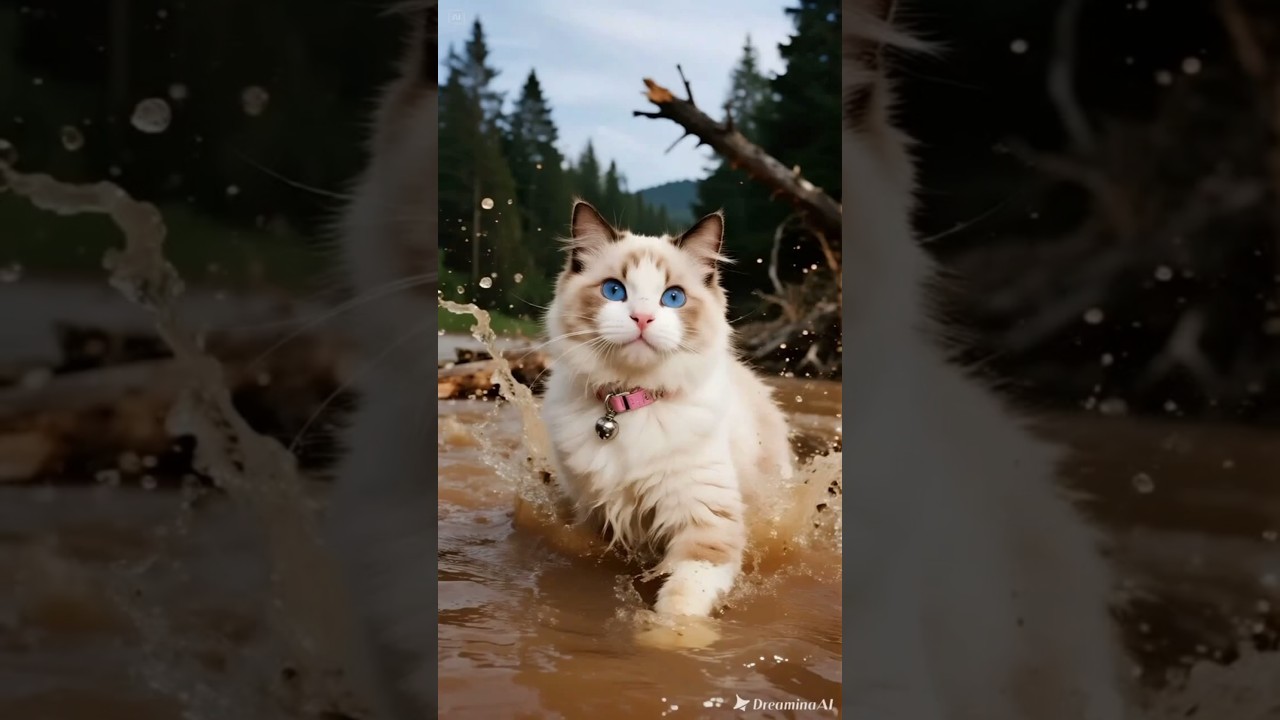 Tiger's Waterfall Leap Saves Kitten From Certain Death 