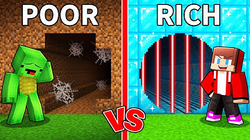 Mikey POOR vs JJ RICH Security Tunnel Survival Battle in Minecraft (Maizen)