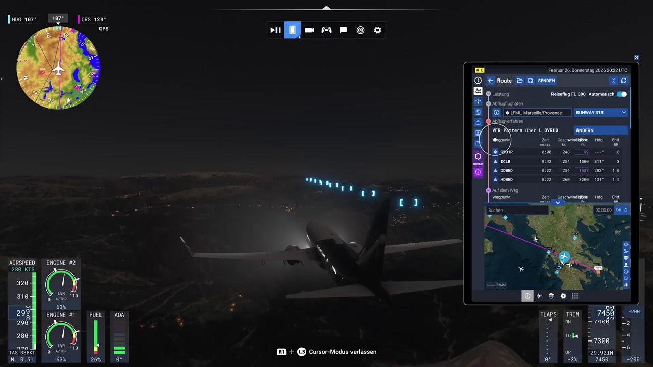 Flugsimulator 2024  Marseille/France to Athen/Greece