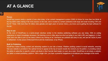 WordPress Lecture # 1 WordPress at a Glance