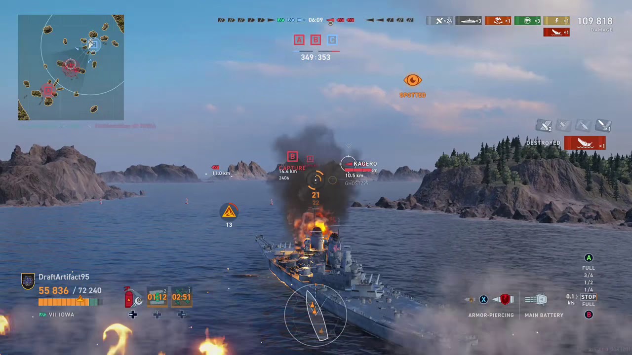 WoWs Legends Iowa 217k game YouTube