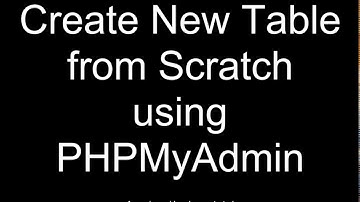 PHPMyAdmin  - Creating a Table from Scratch