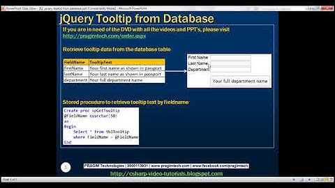 jquery tooltip from database