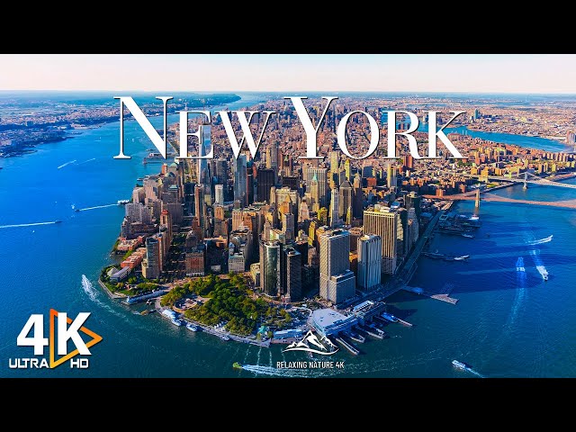 NEW YORK 4K UHD - New York City From Above: Aerial View -Nature Film 4K class=