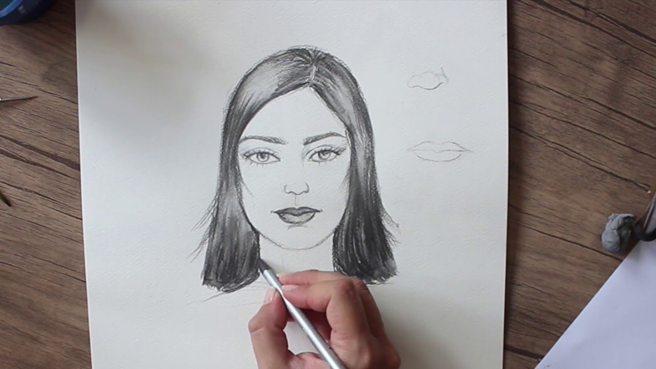 Karakalem Teknigi Ile Yuz Cizimi Portrait Drawing Youtube