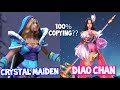 Crystal Maiden vs Diaochan. DOTA 2 vs Arena of Valor skills and abilities comparison.