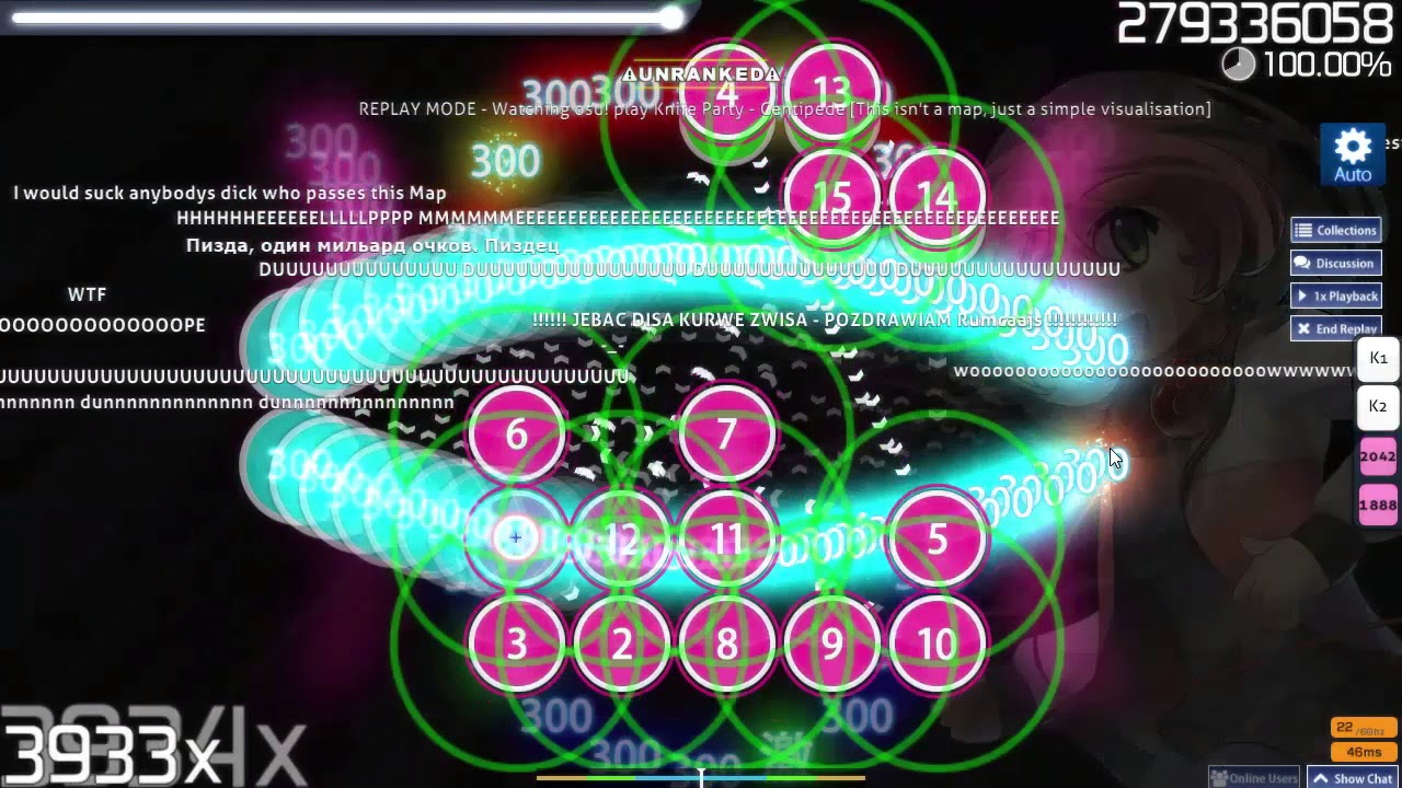 Knife Party Centipede (Auto) osu! YouTube