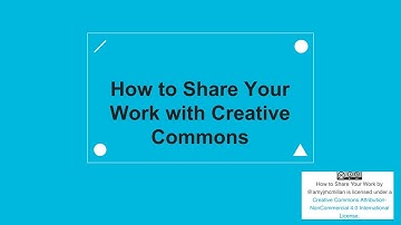 How to Share Your Work with a Creative Commons License