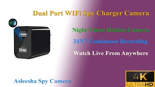 Dual USB Port Wifi Charger Camera | Night Vision Audio Video Recorder | How To Use? | Asleesha