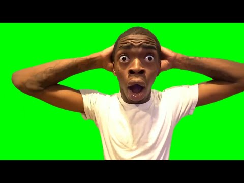 Shocked Guy Face Meme - Green Screen