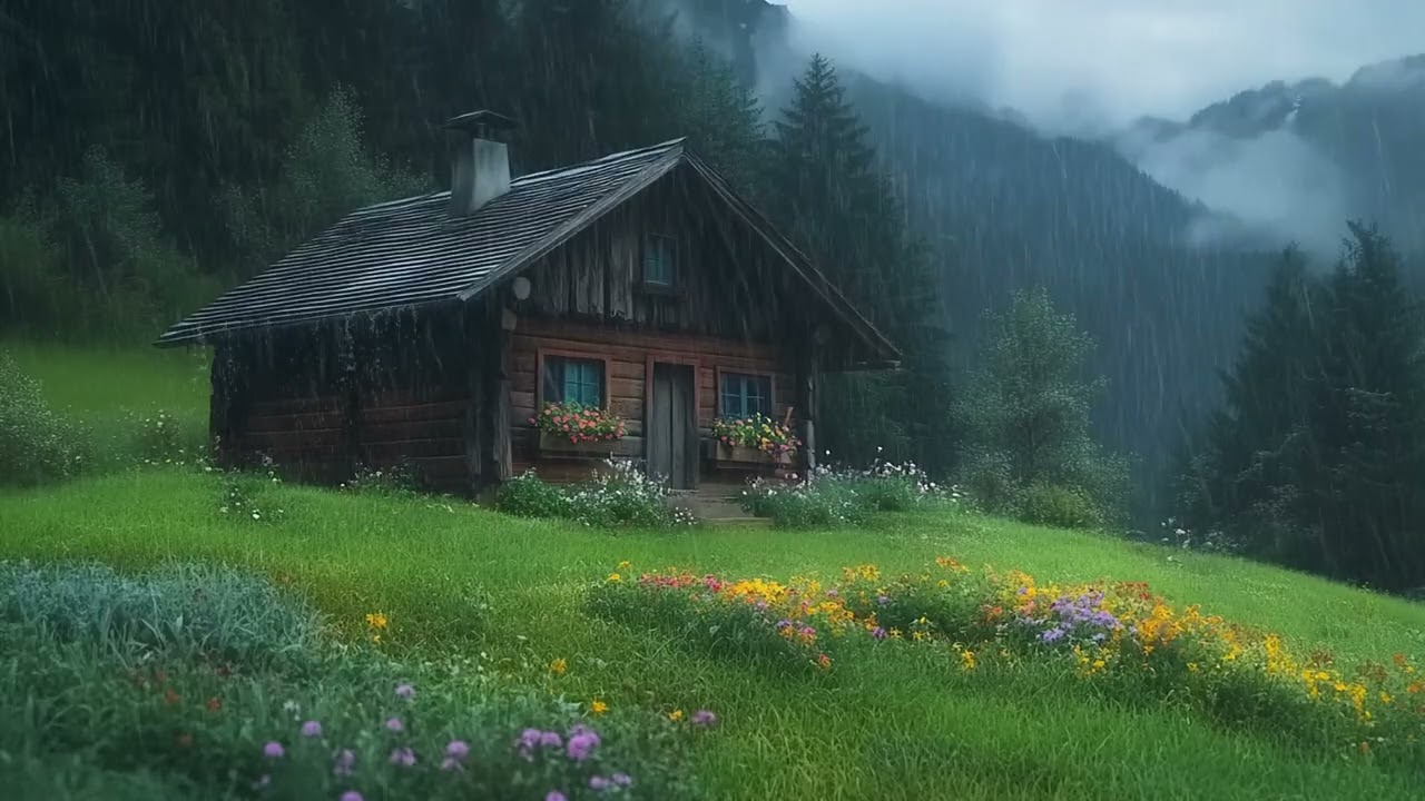 SLEEP IN 5 MINUTES (No Ads)💤🌧️Soft Forest Rain & Distant Thunder Sounds in the Forest Hill at Night