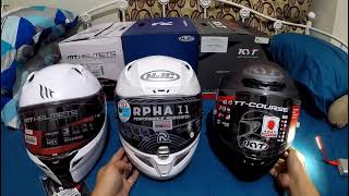 HJC Rpha 11, MT Revenge 2 and KYT TT Course Helmet Comparison