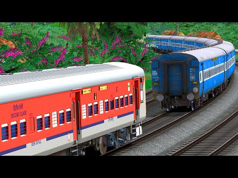 ICF BLUE COUPLING LHB RED EXPRESS TRAIN | BUMPY RAILROAD | RAILWORKS SIMULATOR | NTG GAMING