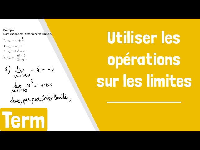 Opérations sur les limites Limite de u(x)LLL ++ –– ++