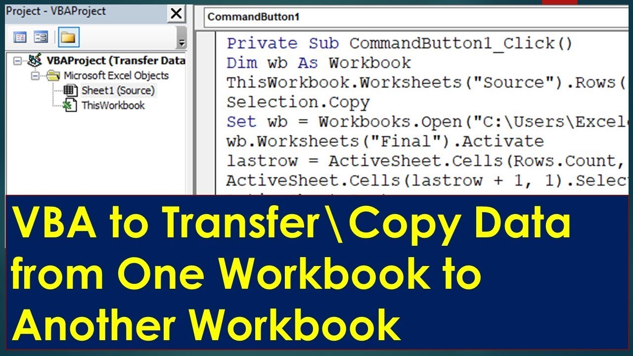 Vba Macro To Copy Data To Another Workbook