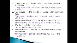Common Errors in  Modifiers