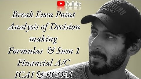 Break Even Point | Decision Making | Formulas | Video 1 | Himanshu Nandwani #accounts #icai #vnsgu