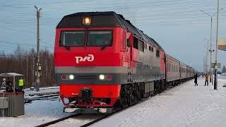 "22 вагона!" Тепловоз ТЭП70У-011 с пассажирским поездом №345Е Нижневартовск - Адлер.