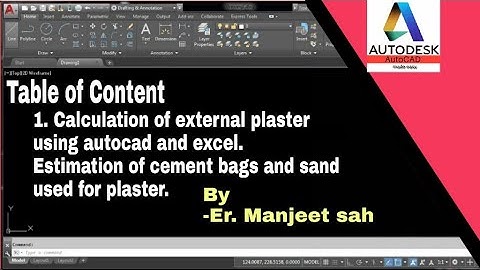 Calculate Cement, sand in plaster using AutoCAD, Excel | Quantity estimation and billing Engineers