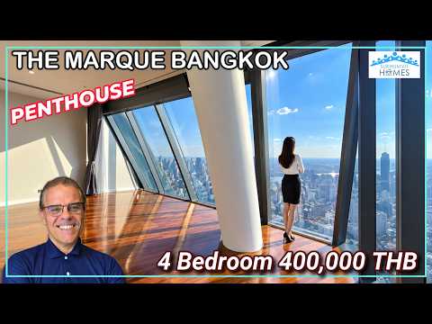 Bangkok Luxury Private Pool Penthouse For Rent Marque 4 Bedroom 400,000 THB