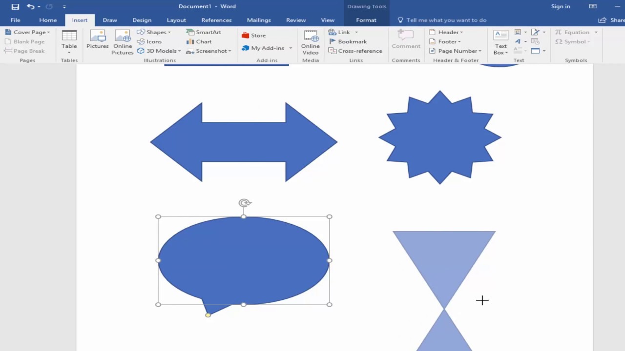 how-to-add-or-insert-shape-in-microsoft-word-2017-youtube