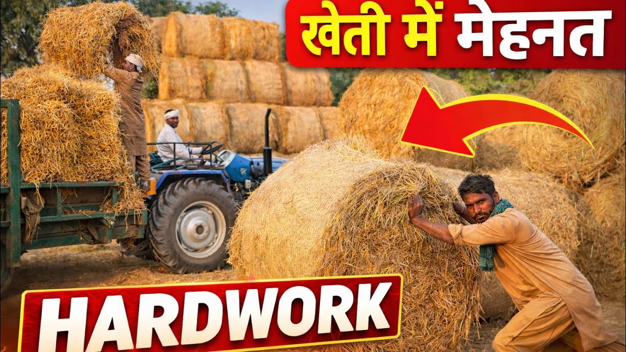 Tractor Se Bhusa Loading Ka Full Video | Round Bale Handling | Farming Life India 