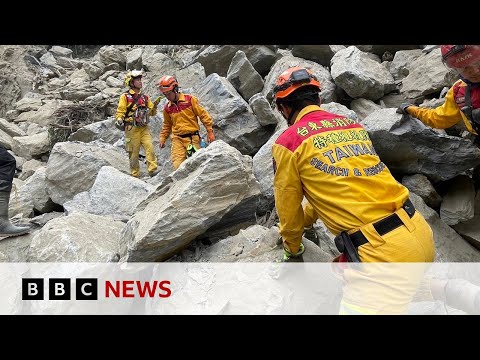 Emergency workers in Taiwan attempt to reach 600 people trapped by earthquake | BBC News